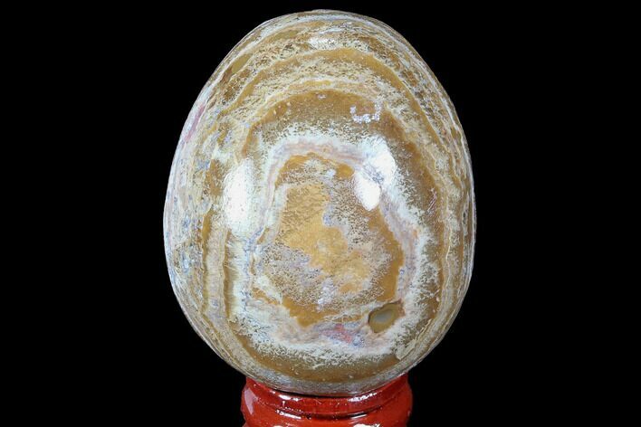 Polished, Banded Aragonite Egg - Morocco #98422